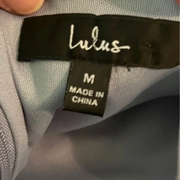 Lulu's Blue Polka Dot Mini Dress - Picture 14 of 16